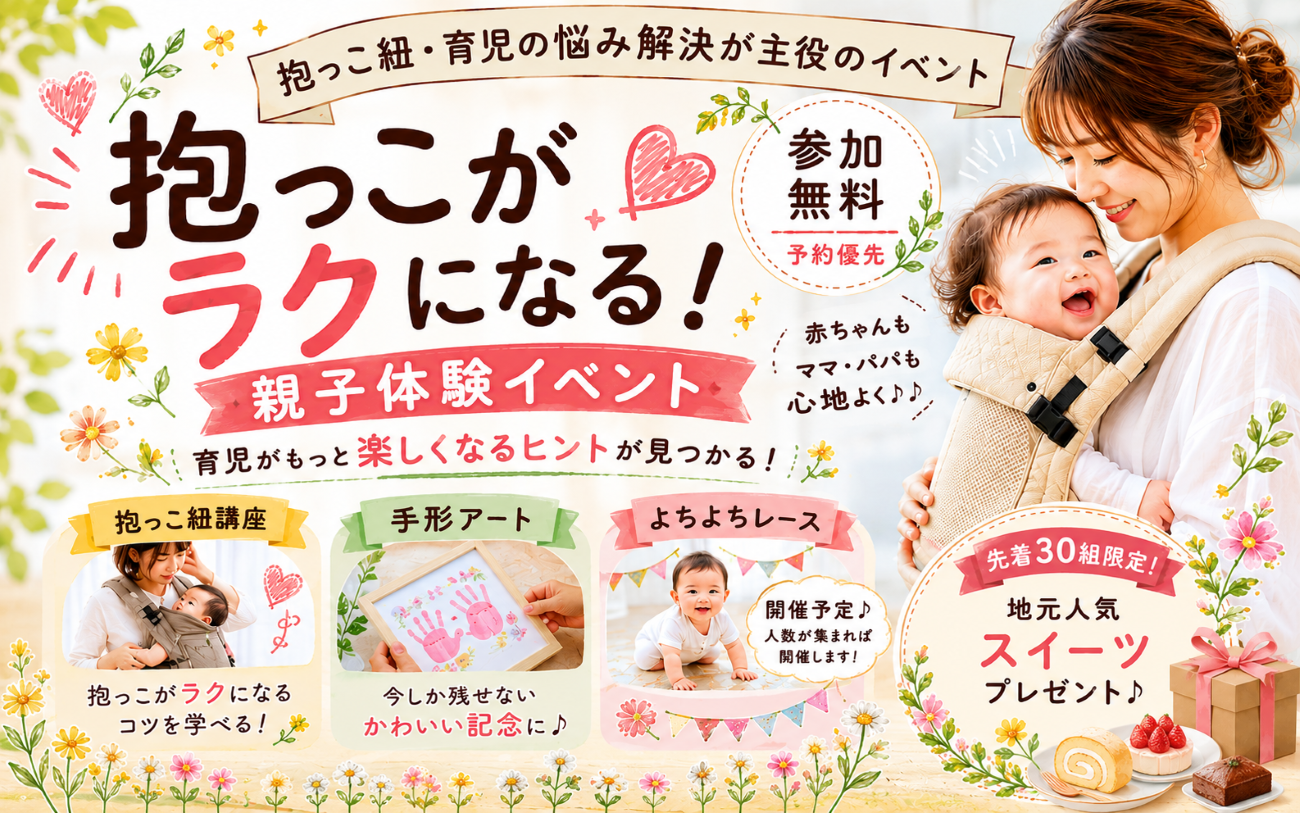 抱っこがラクになる！親子体験イベント